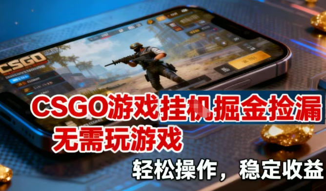 CSGO游戏挂G掘金捡漏，不需要玩游戏，操作简单，收益稳定【揭秘】-小行网创