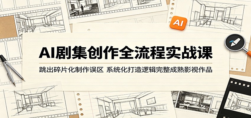 AI剧集创作全流程实战课:跳出碎片化制作误区,系统化打造逻辑完整成熟影视作品-小行网创