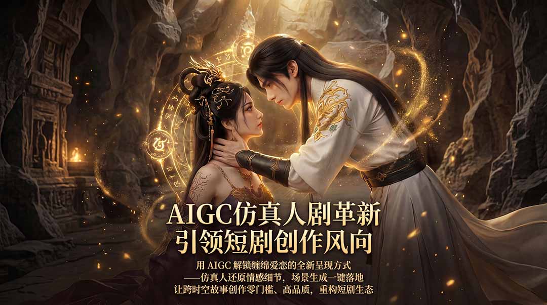 AIGC 仿真人短剧创作革新，解锁仙侠爱恋全新呈现，一键出高质场景，零门槛打造爆款剧集-小行网创