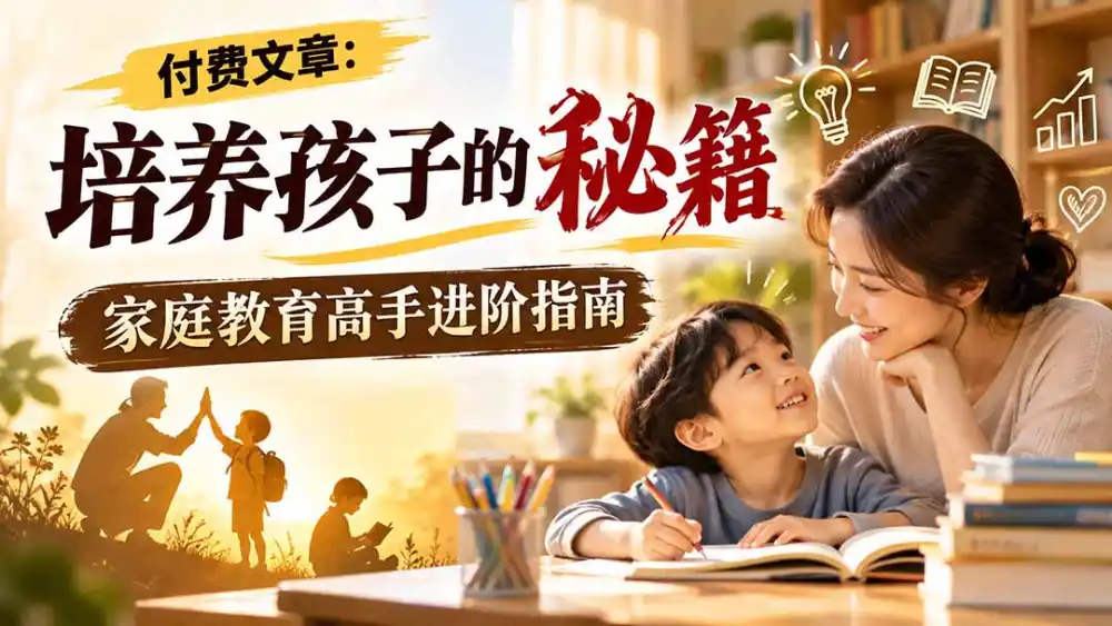 付费文章：培养孩子的秘籍，家庭教育高手进阶指南-小行网创