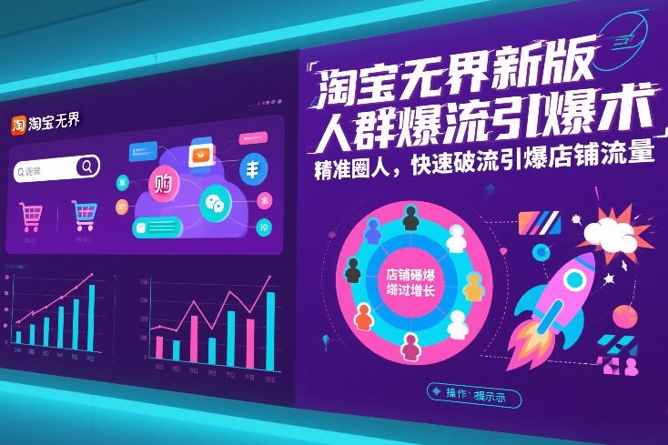 淘宝无界新版人群爆流引爆术，精准圈人，快速破流引爆店铺流量-小行网创