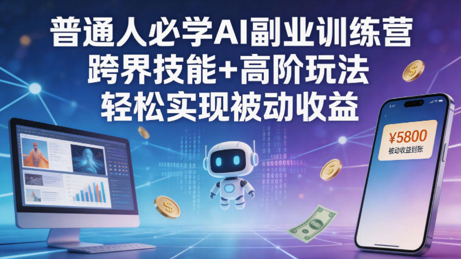 普通人必学AI副业训练营跨界技能+高阶玩法轻松实现被动收益-小行网创