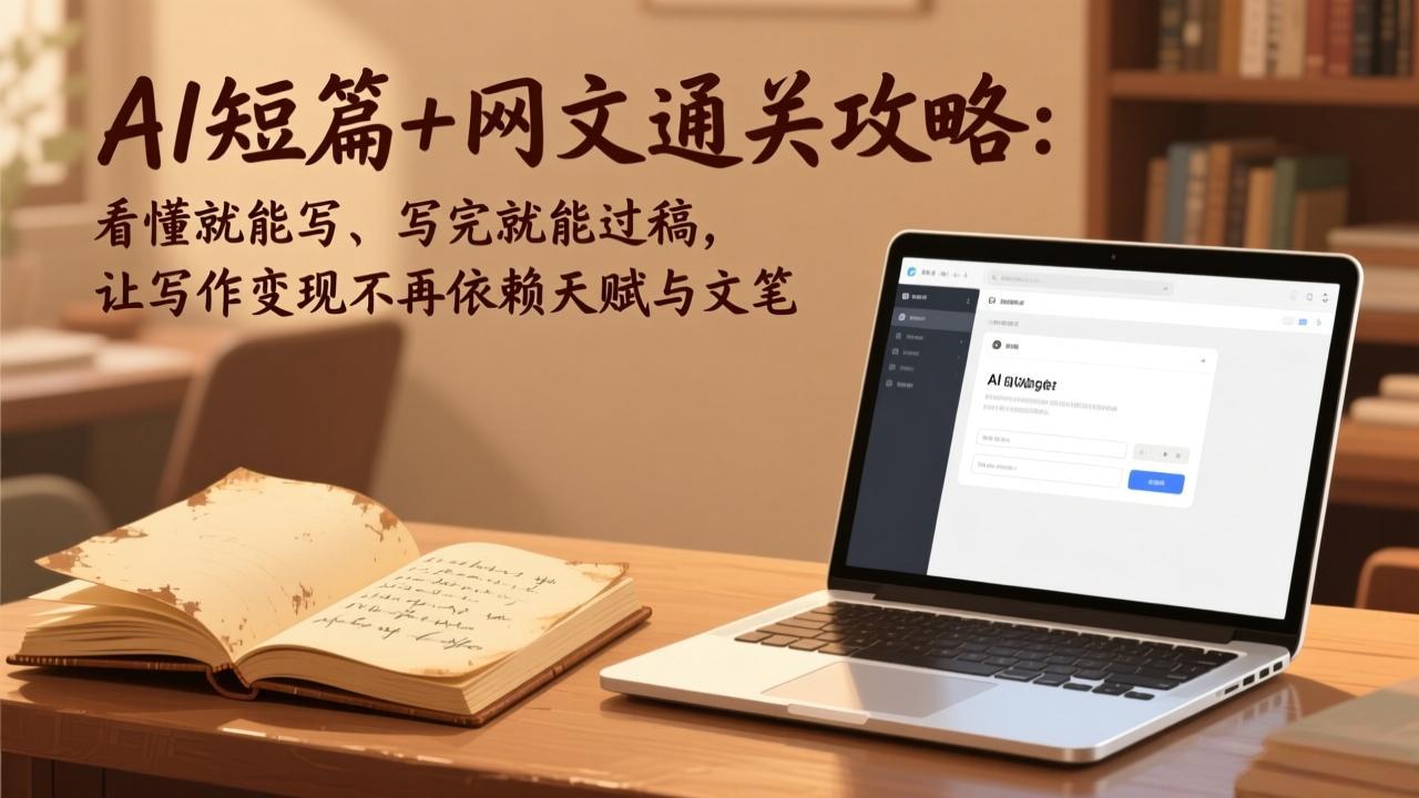 AI短篇+网文通关攻略:看懂就能写、写完就能过稿,让写作变现不再依赖天赋与文笔-小行网创