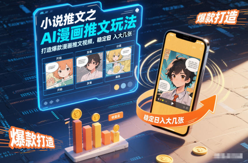 小说推文之AI漫画推文玩法，打造爆款漫画推文视频，稳定日入大几张-小行网创