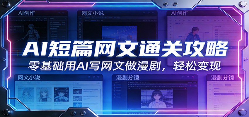 AI短篇网文通关攻略：零基础用AI写网文做漫剧，轻松变现-小行网创