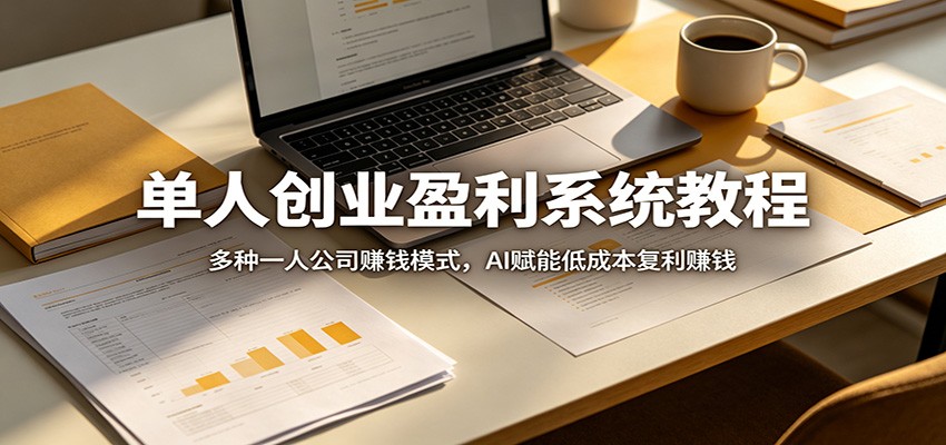 单人创业盈利系统教程：多种一人公司赚钱模式，AI赋能低成本复利赚钱-小行网创