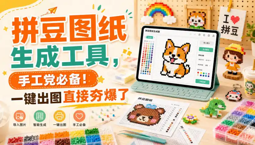 拼豆图纸生成工具,手工党必备!一键出图直接夯爆了-小行网创