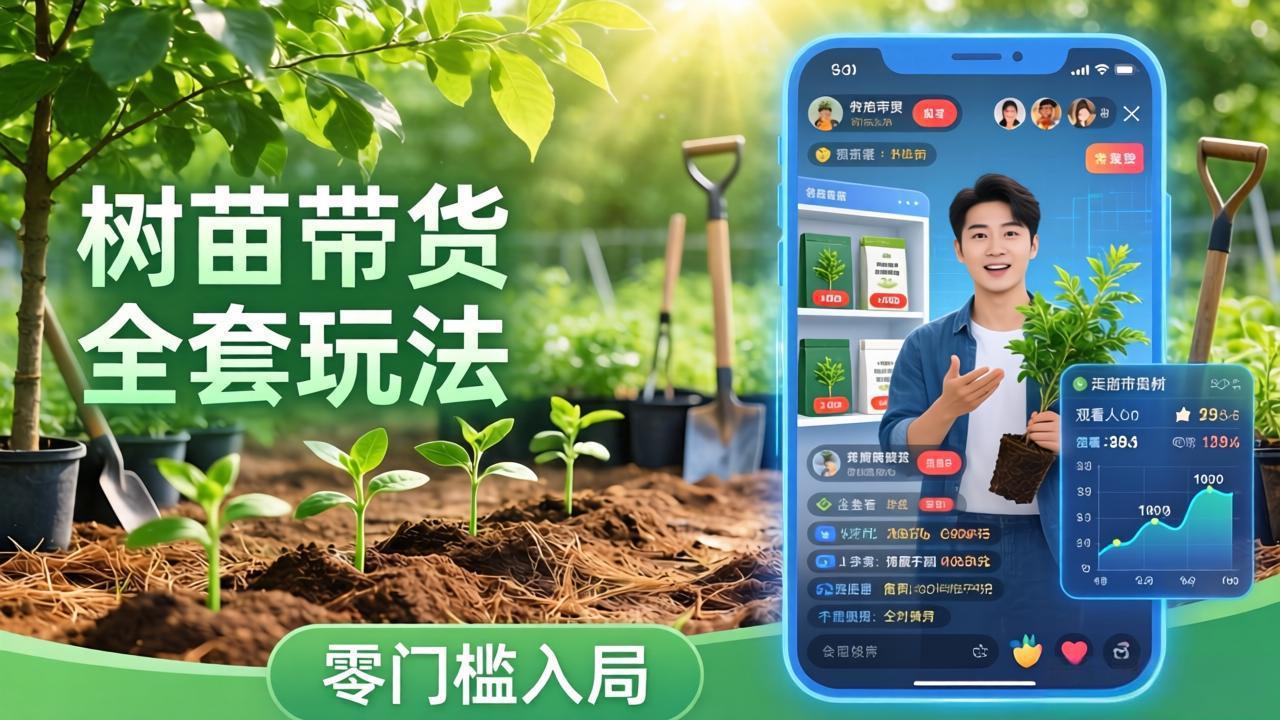 视频号AI树苗带货全套玩法：零门槛入局，掌握豆包、千问等AI工具制作树苗视频的全套流程-小行网创