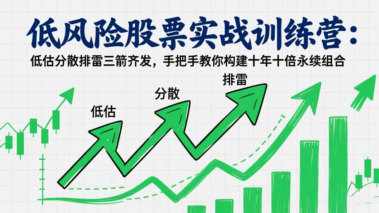 低风险股票实战训练营：低估分散排雷三箭齐发，手把手教你构建十年十倍永续组合-小行网创