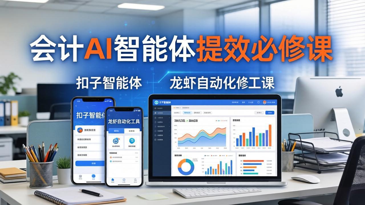 财务会计AI智能体提效必修课：扣子智能体+龙虾自动化+报表分析，一站式提升财务工作效率-小行网创
