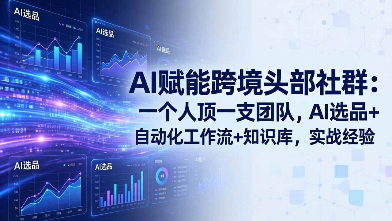 AI赋能跨境头部社群：一个人顶一支团队，AI选品+自动化工作流+知识库，实战经验-更新3月-小行网创