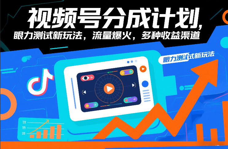视频号分成计划，眼力测试新玩法，流量爆火，多种收益渠道-小行网创