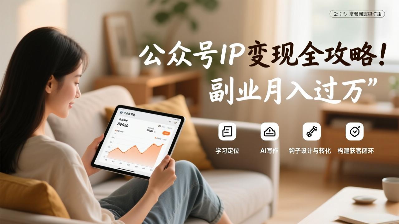 公众号IP变现全攻略，学习定位、AI写作、钩子设计与转化，构建获客闭环，副业月入过万-小行网创