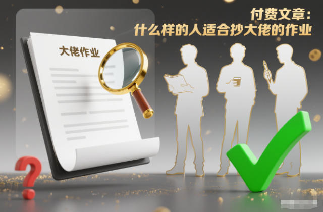 付费文章:什么样的人适合抄大佬的作业?-小行网创