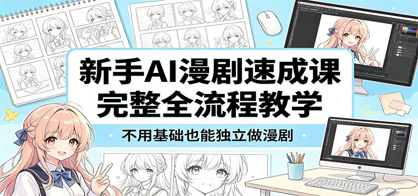 新手AI漫剧速成课:完整全流程教学,不用基础也能独立做漫剧-小行网创