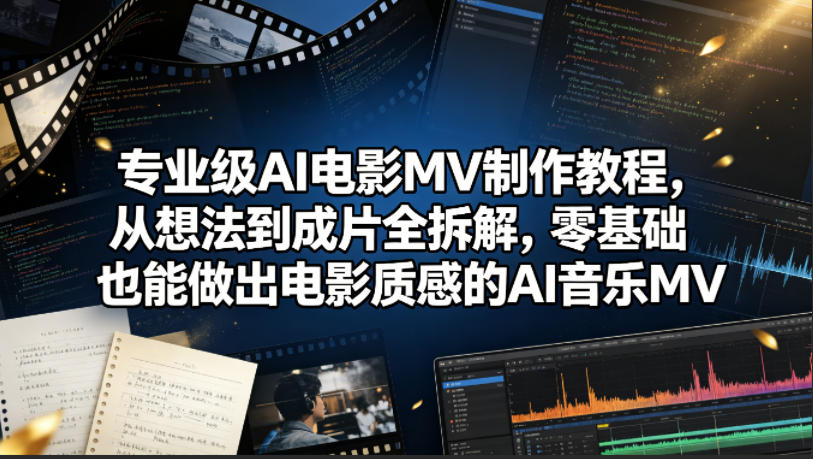 专业级AI电影MV制作教程，从想法到成片全拆解，零基础也能做出电影质感的AI音乐MV-小行网创