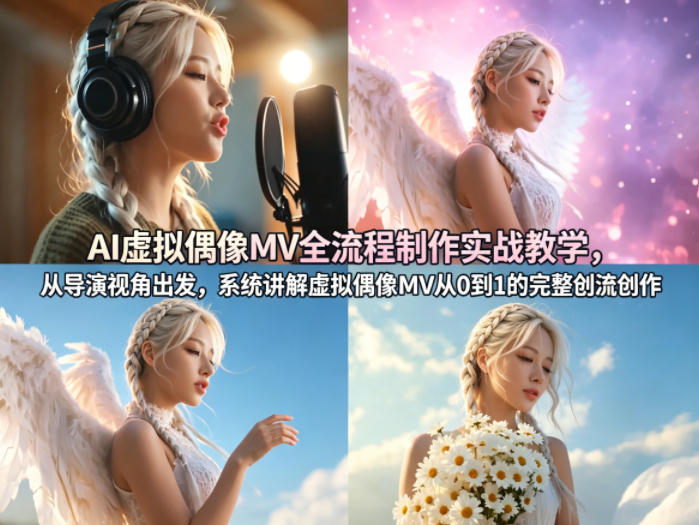 AI虚拟偶像MV全流程制作实战教学，从导演视角出发，系统讲解虚拟偶像MV从0到1的完整创作流程-小行网创