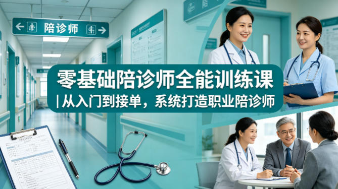 零基础陪诊师全能训练课｜从入门到接单，系统打造职业陪诊师-小行网创