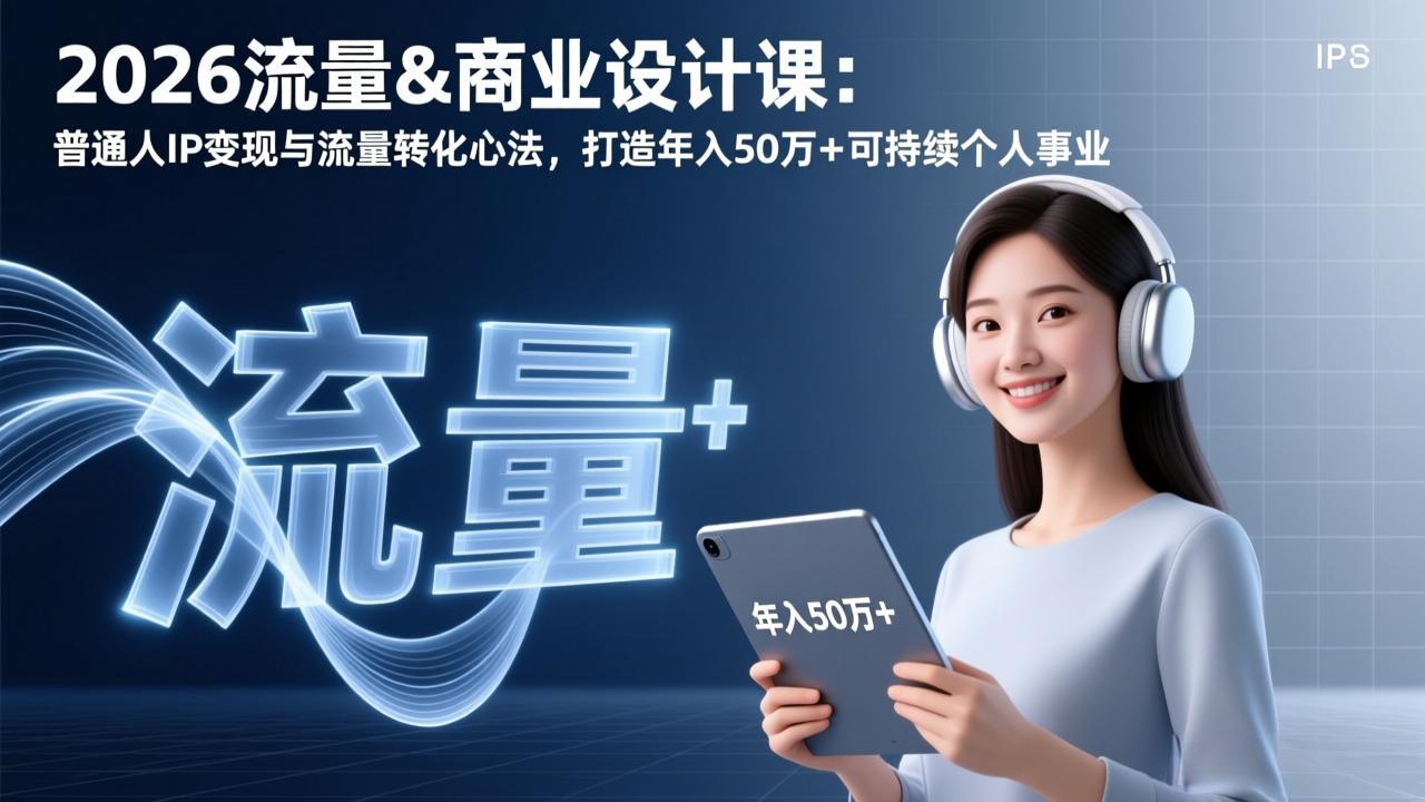 2026流量&商业设计课：普通人IP变现与流量转化心法，打造年入50万+可持续个人事业-小行网创