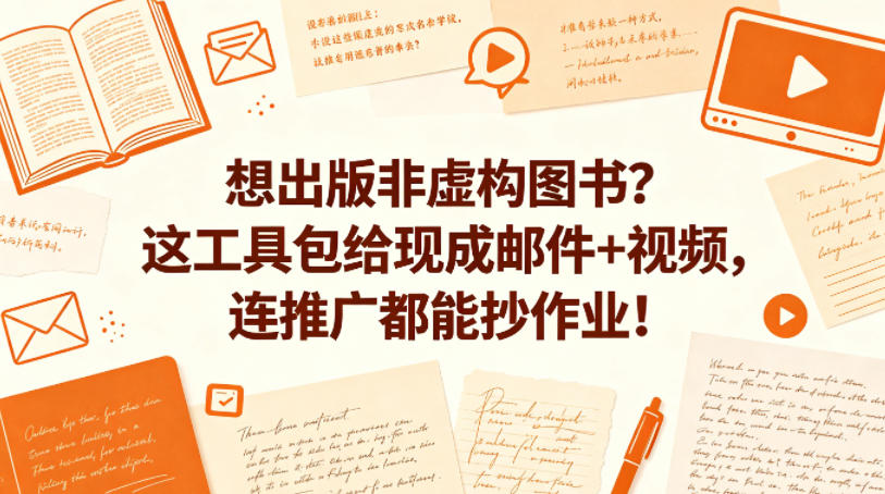 想出版非虚构图书？这工具包给现成邮件+视频，连推广都能抄作业！【原创双语字幕】-小行网创