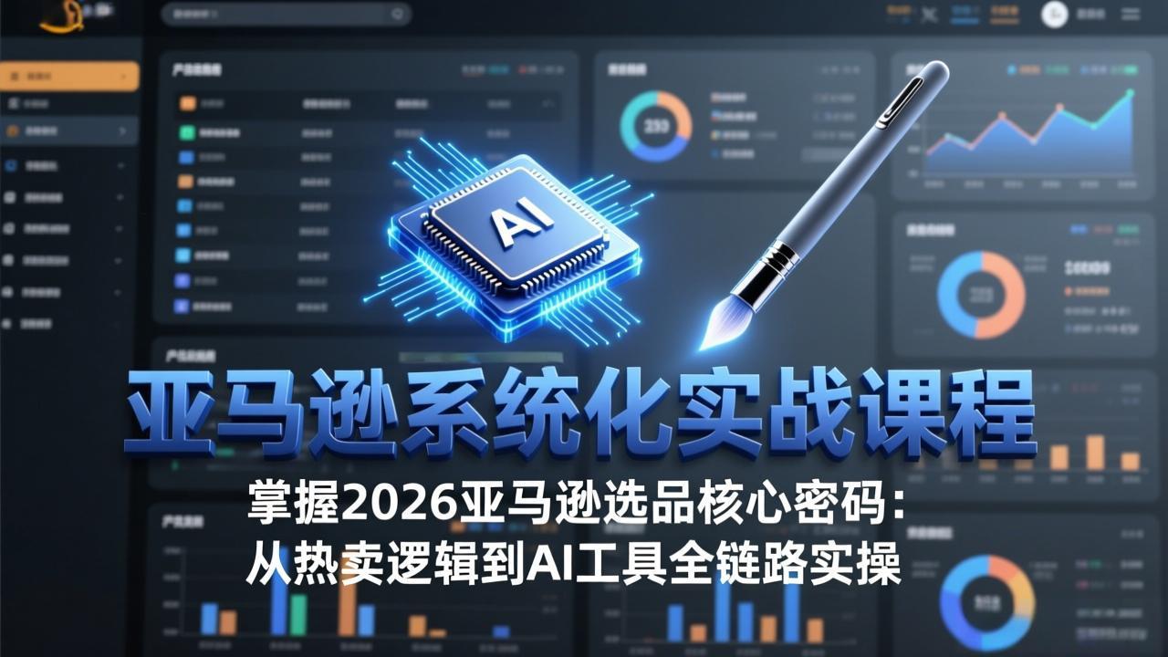 亚马逊系统化实战课-更新3月：2026最新选品方法论，从热卖原因分析到AI作图，提升选品成功率-小行网创
