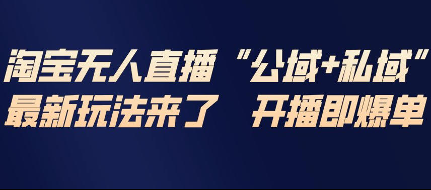 淘宝无人直播完整教程，公试+私域，最新玩法来了，开播即爆单-小行网创