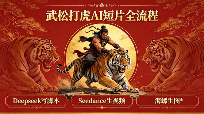 武松打虎AI短片全流程：Deepseek写脚本+Seedance生视频+海螺生图-小行网创