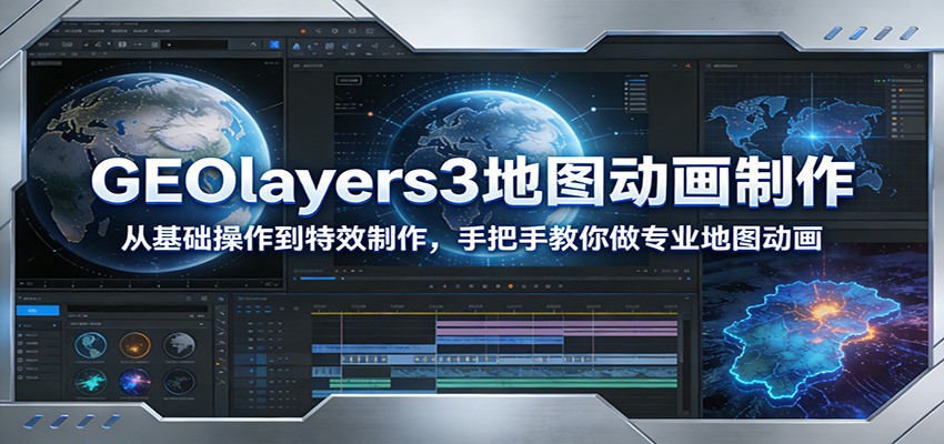 GEOlayers3地图动画制作：从基础操作到特效制作，手把手教你做专业地图动画-小行网创