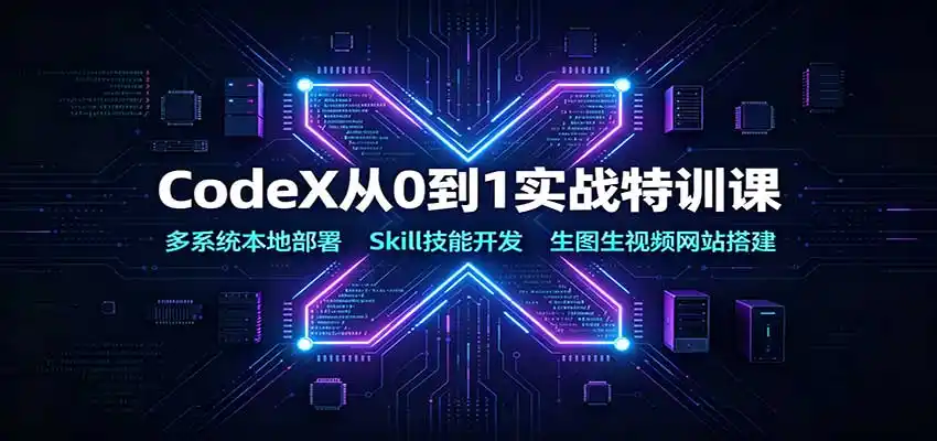 CodeX从0到1实战特训课:多系统本地部署,Skill技能开发,生图生视频网站搭建-小行网创