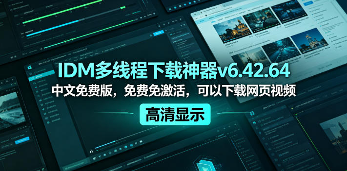IDM多线程下载神器v6.42.64中文免费版,免费免激活,可以下载网页视频(例如飞书文档内的视频)-小行网创