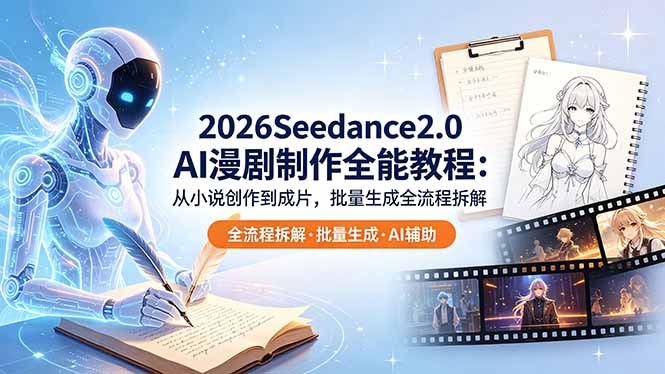 2026Seedance2.0 AI制作全能教程:从小说创作到成片,批量生成全流程拆解-小行网创