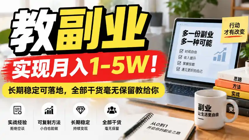 “教副业”实现月入1-5W！长期稳定可落地，全部干货毫无保留教给你【揭秘】-小行网创