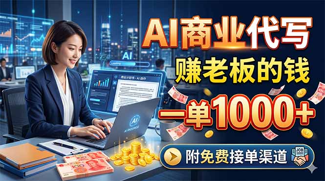AI商业代写,赚老板的钱,一单1000+,附免费接单渠道-小行网创