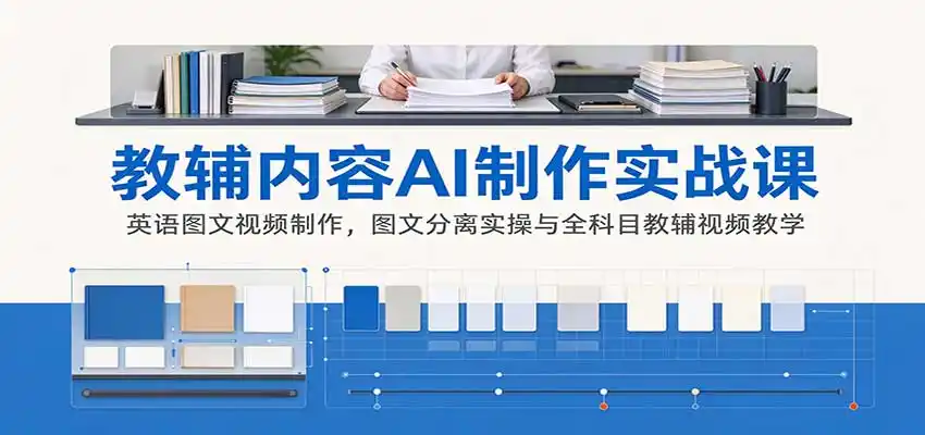 AI制作教辅内容实战课：英语图文视频制作，图文分离实操与全科目教辅视频教学-小行网创