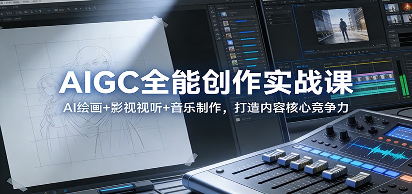 AIGC全能创作实战课：AI绘画+影视视听+音乐制作，打造内容核心竞争力-小行网创