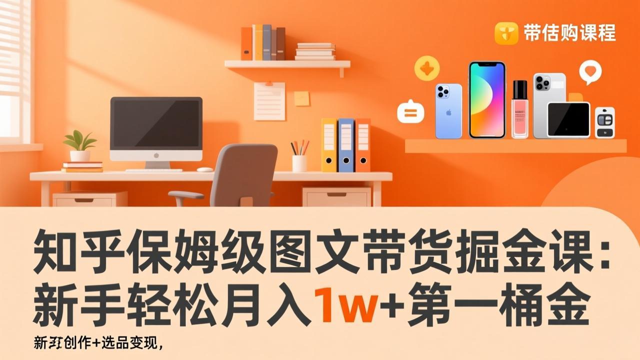 知乎保姆级图文带货掘金课：账号打造+爆文创作+选品变现，新手轻松月入1w+第一桶金-小行网创