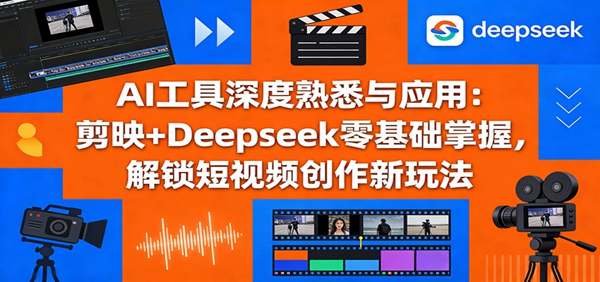 AI工具深度熟悉与应用：剪映+Deepseek零基础掌握，解锁短视频创作新玩法-小行网创