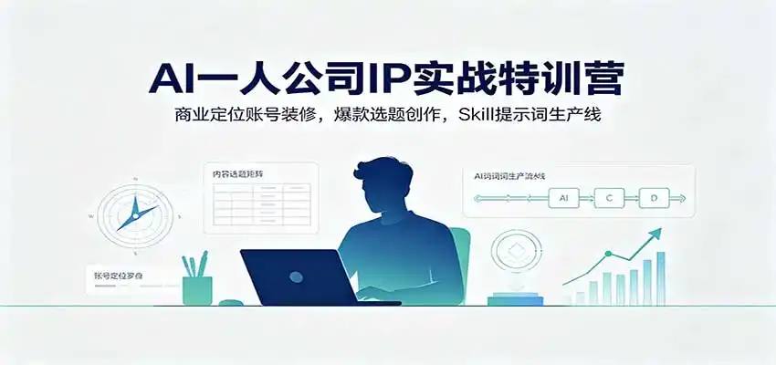 AI一人公司IP实战特训营:商业定位账号装修,爆款选题创作,Skill提示词生产线-小行网创