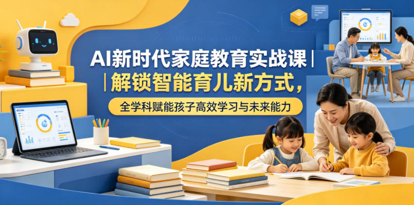 AI新时代家庭教育实战课|解锁智能育儿新方式,全学科赋能孩子高效学习与未来能力-小行网创