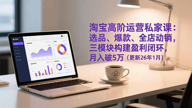 淘宝高阶运营私家课：选品、爆款、全店动销，三模块构建盈利闭环，月入破5万(更新26年1月-小行网创