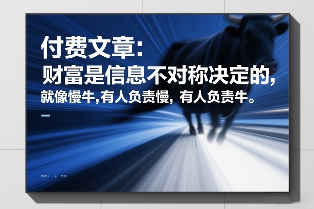 付费文章：财富是信息不对称决定的，就像慢牛，有人负责慢，有人负责牛-小行网创