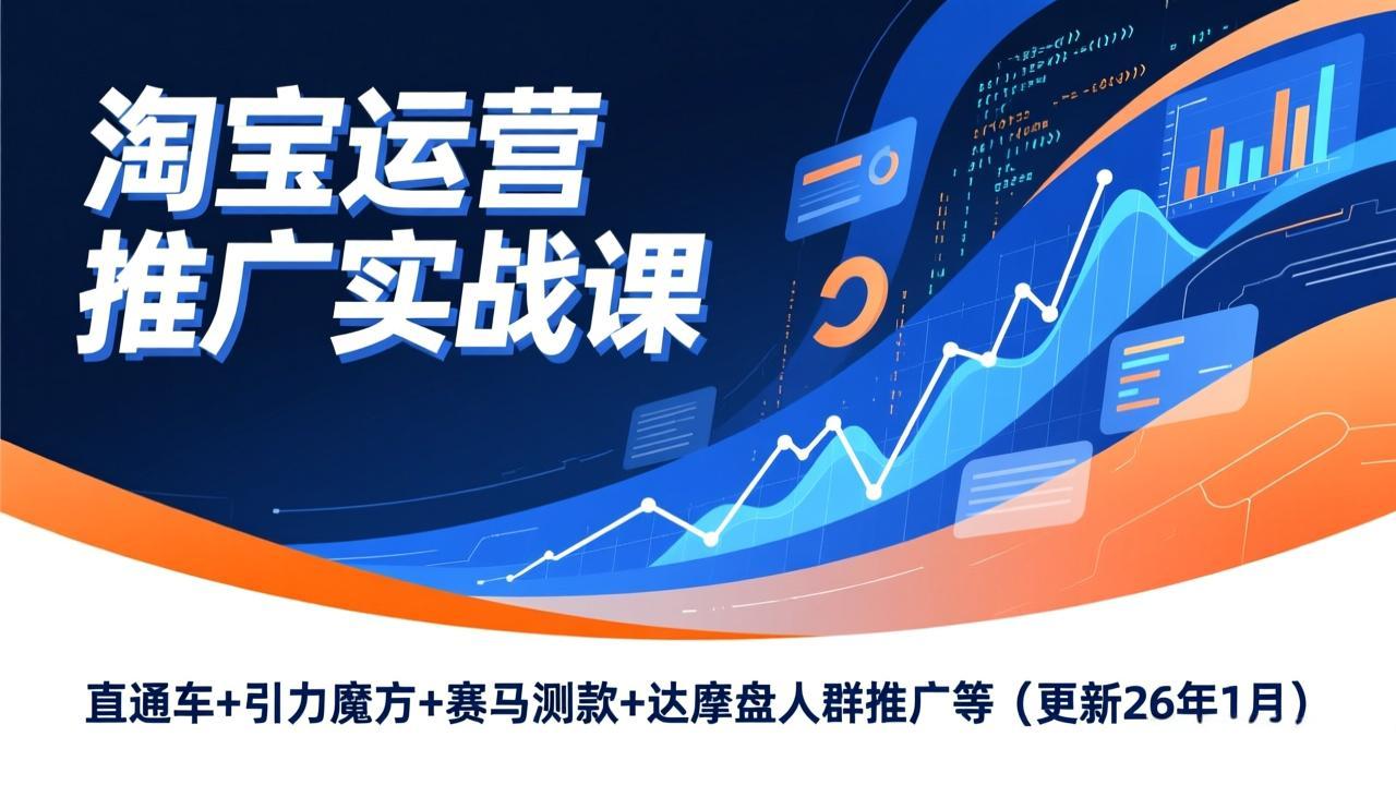 淘宝运营推广实战课，直通车+引力魔方+赛马测款+达摩盘人群推广等(更新26年1月-小行网创