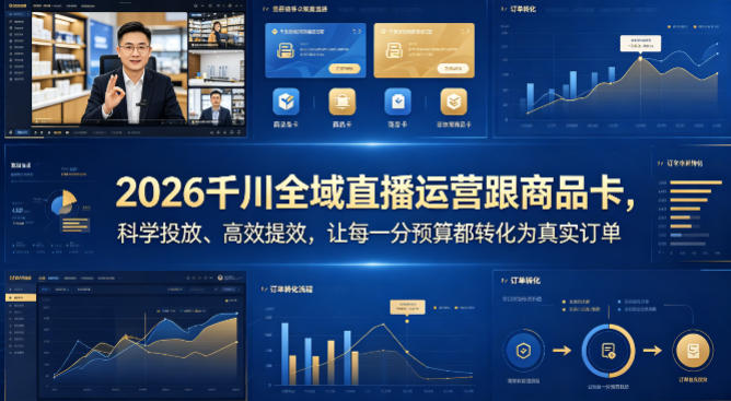 2026千川全域直播运营跟商品卡，科学投放、高效提效，让每一分预算都转化为真实订单-小行网创