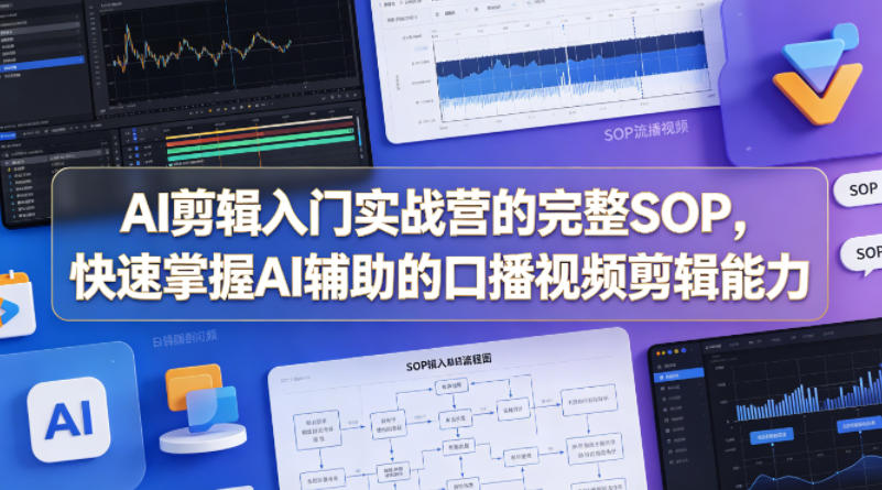 AI剪辑入门实战营的完整SOP，快速掌握AI辅助的口播视频剪辑能力-小行网创