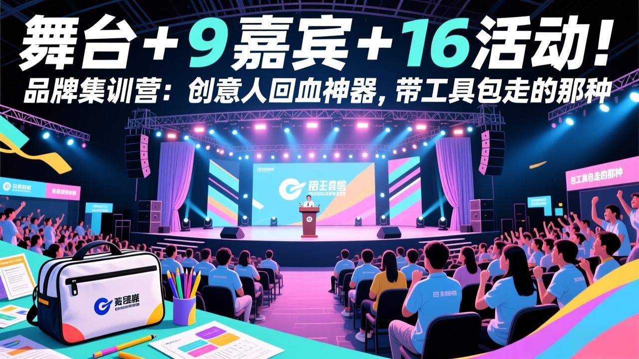 舞台 + 9 嘉宾 + 16 活动！品牌集训营：创意人回血神器，带工具包走的那种-小行网创