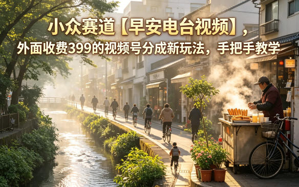 小众赛道【早安电台视频】,外面收费399的视频号分成新玩法,手把手教学-小行网创