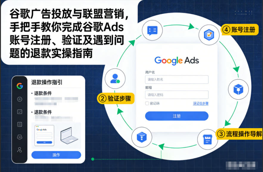 谷歌广告投放与联盟营销，手把手教你完成谷歌Ads账号注册、验证及遇到问题的退款实操指南-小行网创