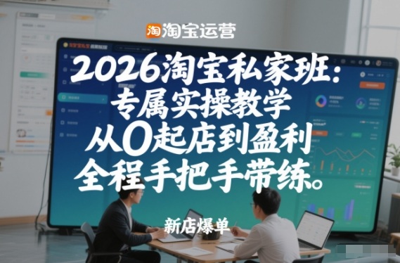 2026淘宝私家班：专属实操教学，从0起店到盈利，全程手把手带练(更新26年2月)-小行网创