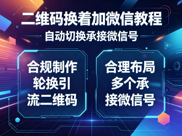 二维码换着加微信教程,自动切换承接微信号,合规制作轮换引流二维码,合理布局多个承接微信号-小行网创