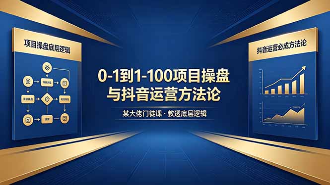 0-1到1-100怎么建？某大佬门徒课教透项目操盘底层逻辑+抖音运营必成方法论-小行网创